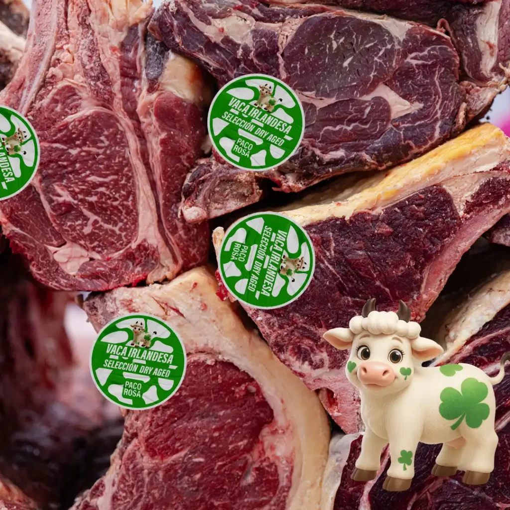 Chuletón de Vaca Irlandesa con Crema de Setas y Trufa