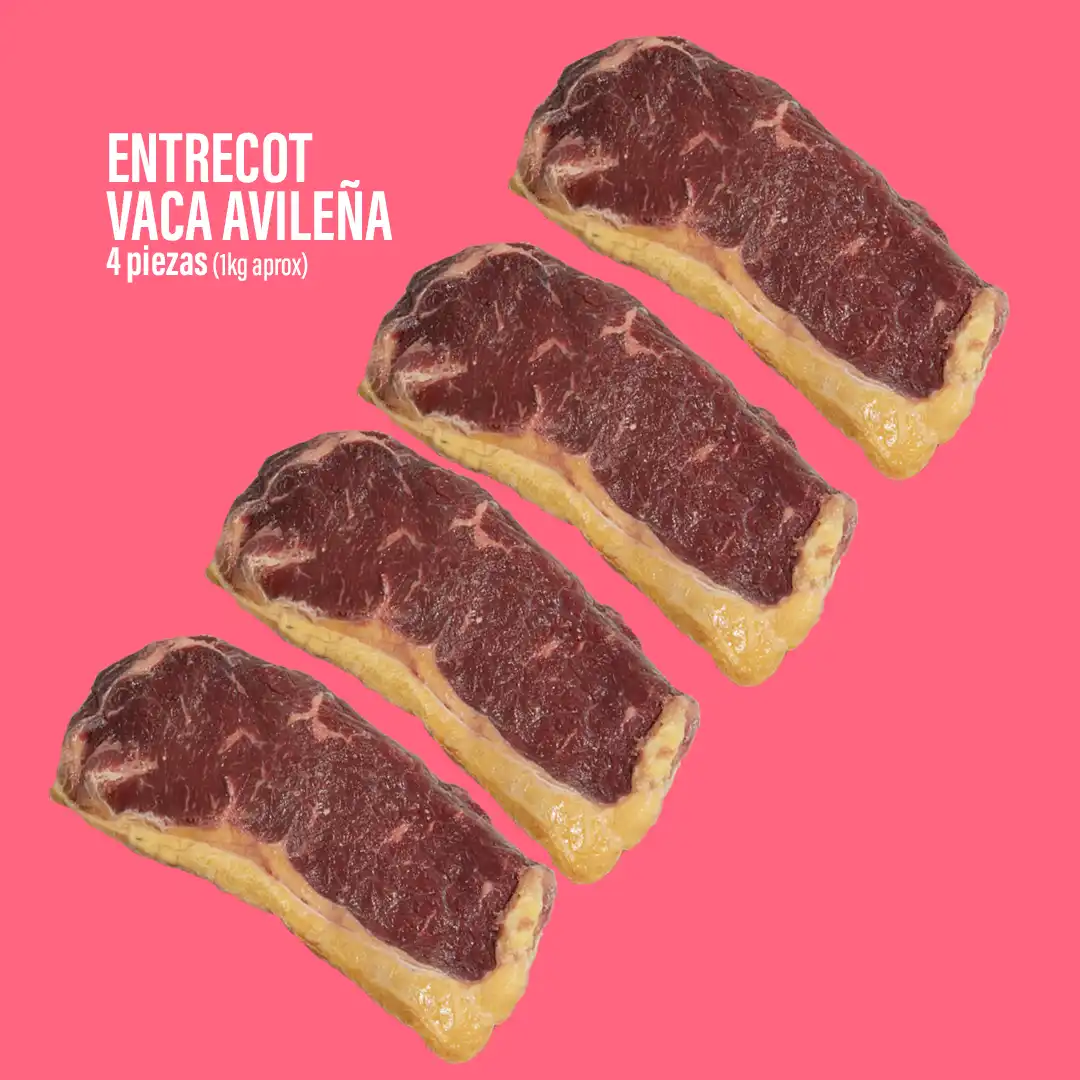Entrecot de Vaca Avileña con Mantequilla Trufada y Espárragos a la Plancha